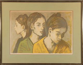 Moses Soyer "Three Women" Lithograph on Paper