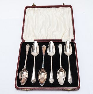 Sheffield Silver Plate Dessert Spoons, 6