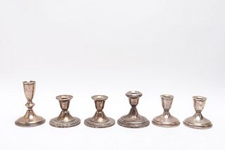 Sterling Silver Weighted Candle Holders, 6 Pcs.