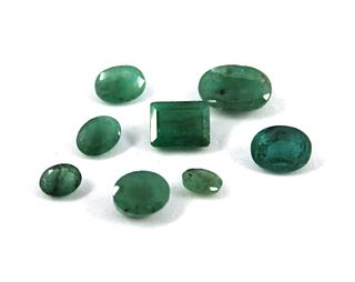 Group of 12.30 cttw. Mixed-Cut Loose Emeralds