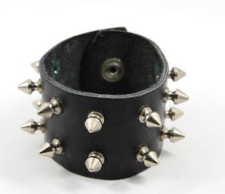 Vintage Spiked Leather Cuff Bracelet