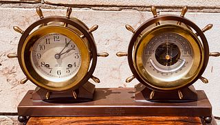 Rare Double Chelsea Ships Clock and Barometer