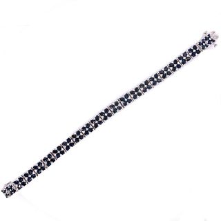 Sapphire Diamond White Gold Bracelet