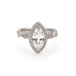 Diamond Solitaire 1.33ct Marquise Cut 18k Ring