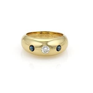 Cartier Gypsy Diamond & Sapphire 18k Gold Ring