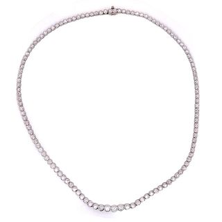 5.14ct Diamond Platinum Riviera Bezel Necklace