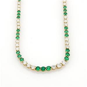 Tiffany & Co. 9.50ct Diamonds Emerald 18k Necklace