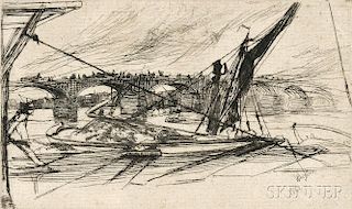 James Abbott McNeill Whistler (American, 1834-1903)      Vauxhall Bridge