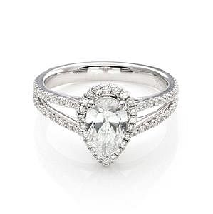New Pear Cut 1.00ct Solitaire D SI2 Diamond Ring