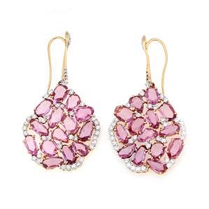Casato 22.00ct Pink Sapphire Diamond 18k Earrings