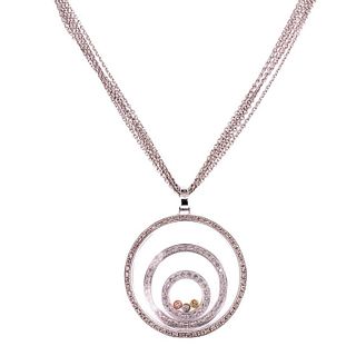 Floating Diamond Pendant Multi-Strand Necklace