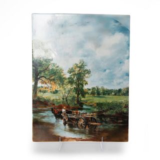 HAND DECORATED CERAMIC WALL PLAQUE, JOHN CONSTABLE