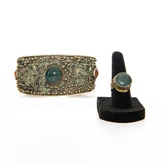 VINTAGE INDIAN TRIBAL CUFF AND RING