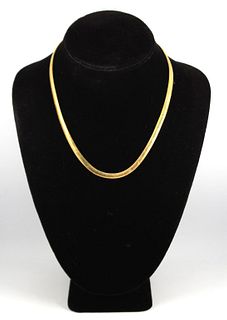 Italian 14K Yellow Gold Snake Link Necklace