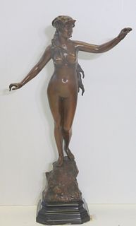 Berndorf Signed Bronze Sculpture Of A Lady.