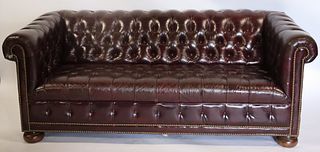 Scully And Scully Leather Chesterfield Sofa.