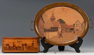 Spindler Marquetry Tray & Box