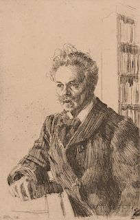 Anders Zorn (Swedish, 1860-1920)      August Strindberg