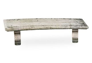 A Neoclassical Style Cast Stone Bench