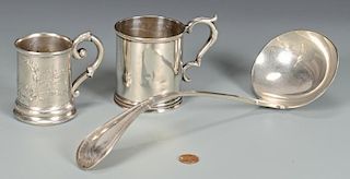 2 Coin Silver Cups plus ladle