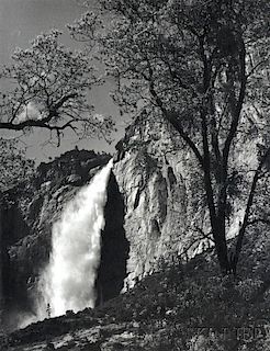 Ansel Adams (American, 1902-1984)      Yosemite Falls, Spring, Yosemite National Park, California