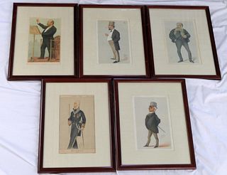 LOT OF 5 ANTIQUE VANITY FAIR COVERS IN RED FRAMES