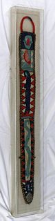LARGE AFRICAN BEADED SHEATH IN LUCITE CASE