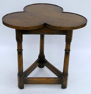 ANTIQUE HAND MADE CLOVER TOP SMALL SIDE TABLE