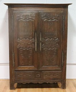 Antique Carved Continental Armoire.