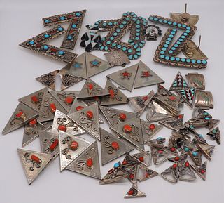 JEWELRY. Large Grouping of Southwest Collar Tips.