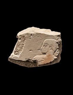 An Egyptian Limestone Relief
3 3/4 x 5 inches.
