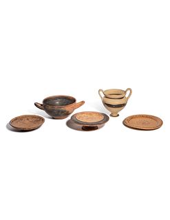Five Greek Pottery Vessels