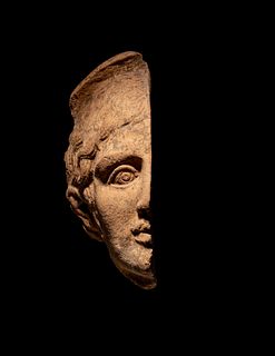 An Etruscan Terra Cotta Votive Half Head 