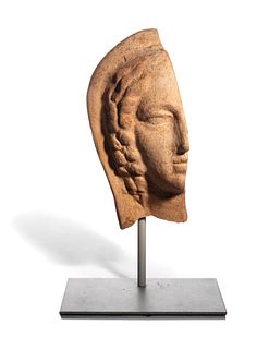 An Etruscan Terra Cotta Votive Half Head 