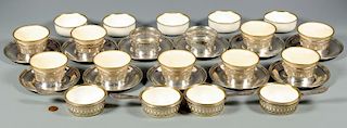15 Sterling Cup Holders w/ Porcelain Liners