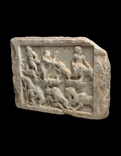 A Roman Marble Relief with a Hunting Scene