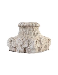 A Continental Carved Marble Capital