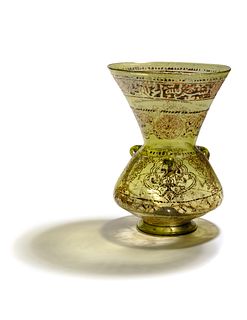 An Enameled Glass Mosque Lamp