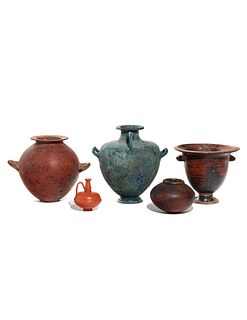 A Group of Graeco-Roman Pottery Vessels
Height of tallest 12 inches.