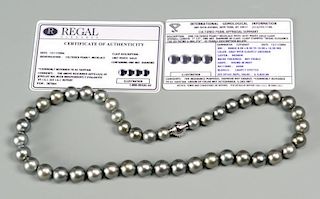 Tahitian Pearl Necklace, 18k clasp