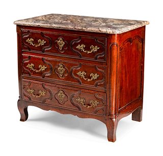 A Louis XV Provincial Walnut Commode
Height 34 x length 38 x depth 23 inches.