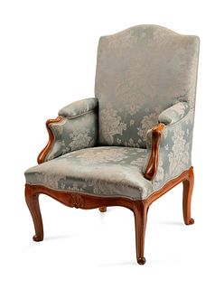 A Louis XV Provincial Walnut Bergere
Height 42 x width 29 x depth 24 inches.