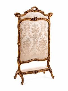 A Louis XV Style Giltwood Firescreen
Height 55 1/2 x width 32 x depth 15 inches.