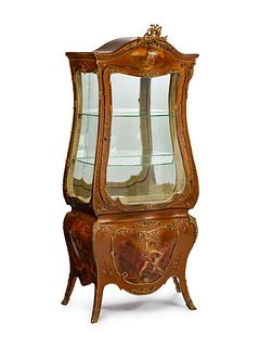A Louis XV Style Gilt-Bronze-Mounted Vernis Martin Vitrine
Height 76 x width 30 x depth 17 inches.