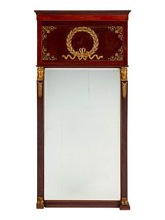 An Empire Style Gilt-Bronze-Mounted Mahogany Mirror
Height 67 1/2 x width 30 x depth 3 inches.