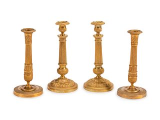 Two Pair of Charles X Gilt-Bronze Candlesticks
Height 11 1/2 x diameter 5 inches.