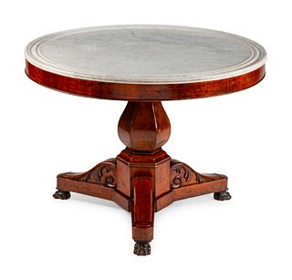 A Louis Philippe Mahogany Center Table
Height 28 x diameter 38 inches.