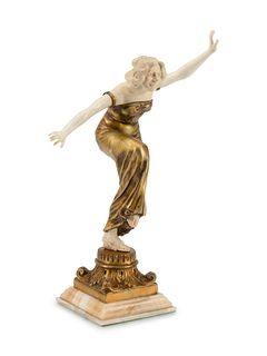 An Art Deco Gilt-Bronze Figure of a Dancer
Height 17 1/2 x width 11 x depth 7 inches.