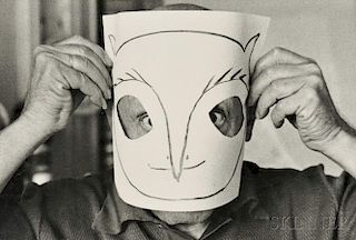 David Douglas Duncan (American, b. 1916)      Portrait of Pablo Picasso with Snow Owl Mask