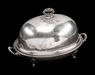 An English Silverplate Warming Tray and Cover
Height 16 x length 26 x depth 14 inches.